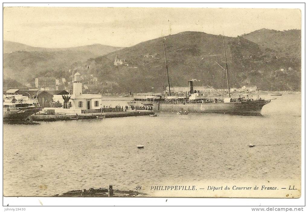 28 - PHILIPPEVILLE - DEPART DU COURRIER DE FRANCE  ( Animées ) ALGERIE- SKIKDA