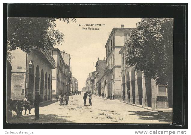 CPA Philippeville, Rue Nationale