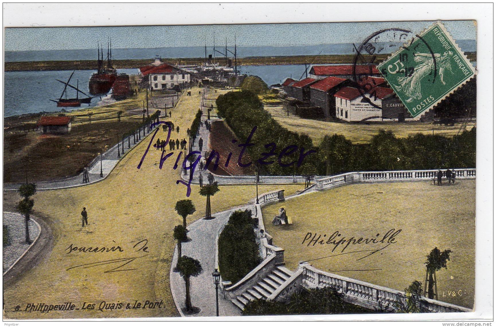 ALGERIE / ALGERIEN  PHILIPPEVILLE  LES QUAIS ET LE PORT