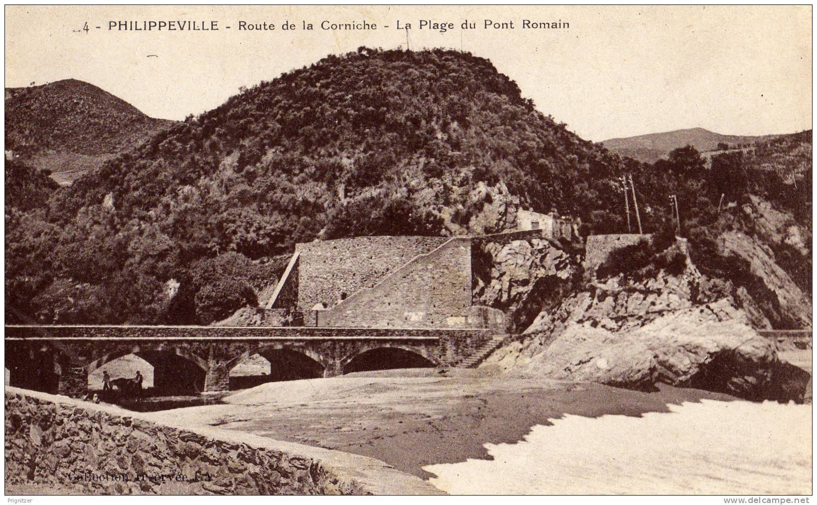 ALGERIE / ALGERIEN    PHILIPPEVILLE  Route de la Corniche - La Plage du Pont Romain