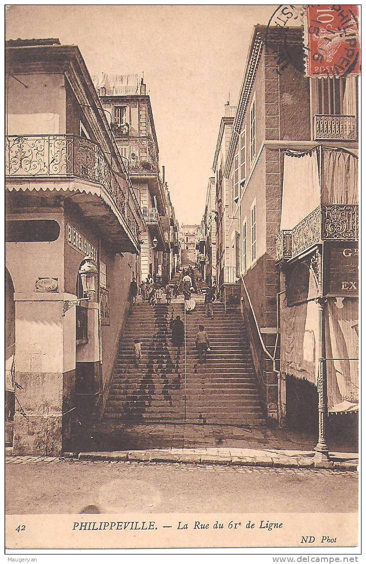 PHILIPPEVILLE - La Rue du 61e  de  Ligne