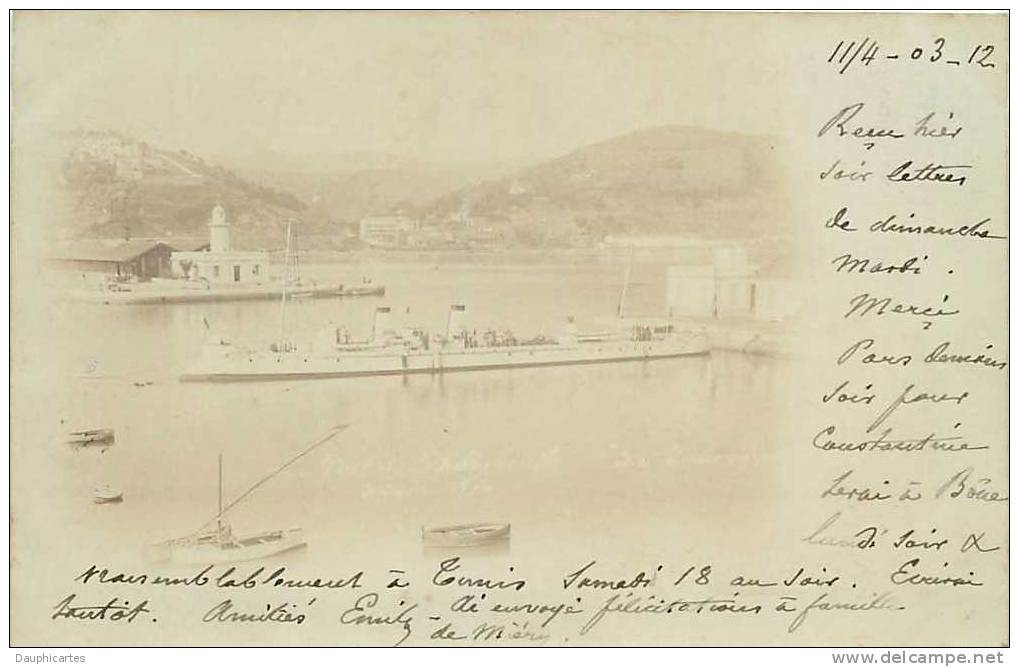 Philippeville  CARTE PHOTO, Le Port. Dos simple. 3 Scans.