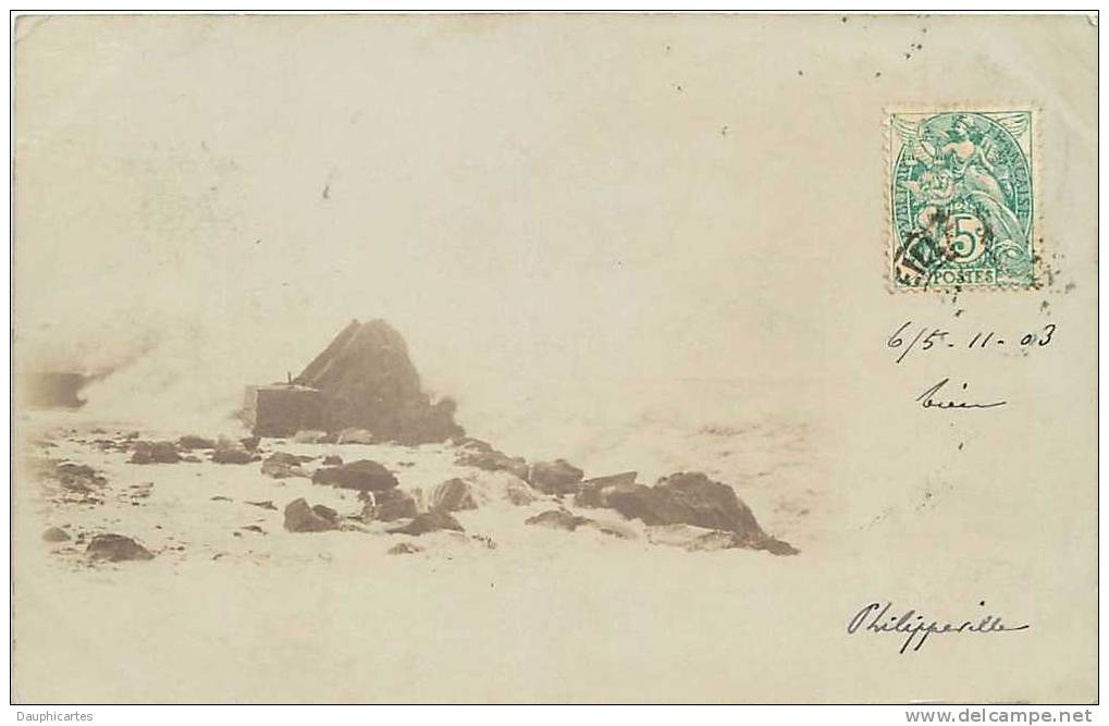 Philippeville  CARTE PHOTO, la Corniche. Dos simple. 2 Scans.