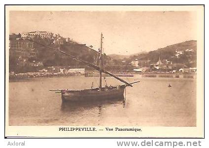 PHILIPPEVILLE SKIKDA ALGERIE 1930 VUE BATEAU GROS PLAN ED ? ECRITE TBE