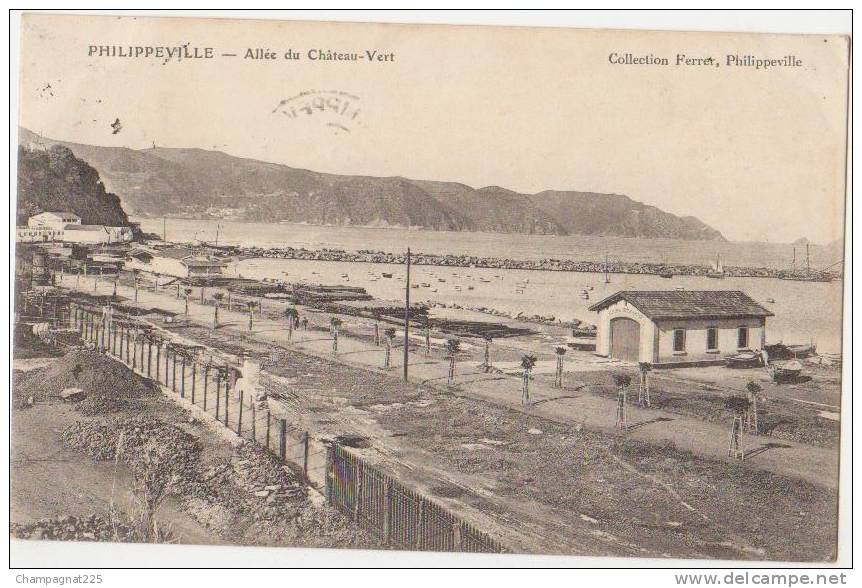 CPA ALGERIE PHILIPPEVILLE Allée du Château Vert 1909