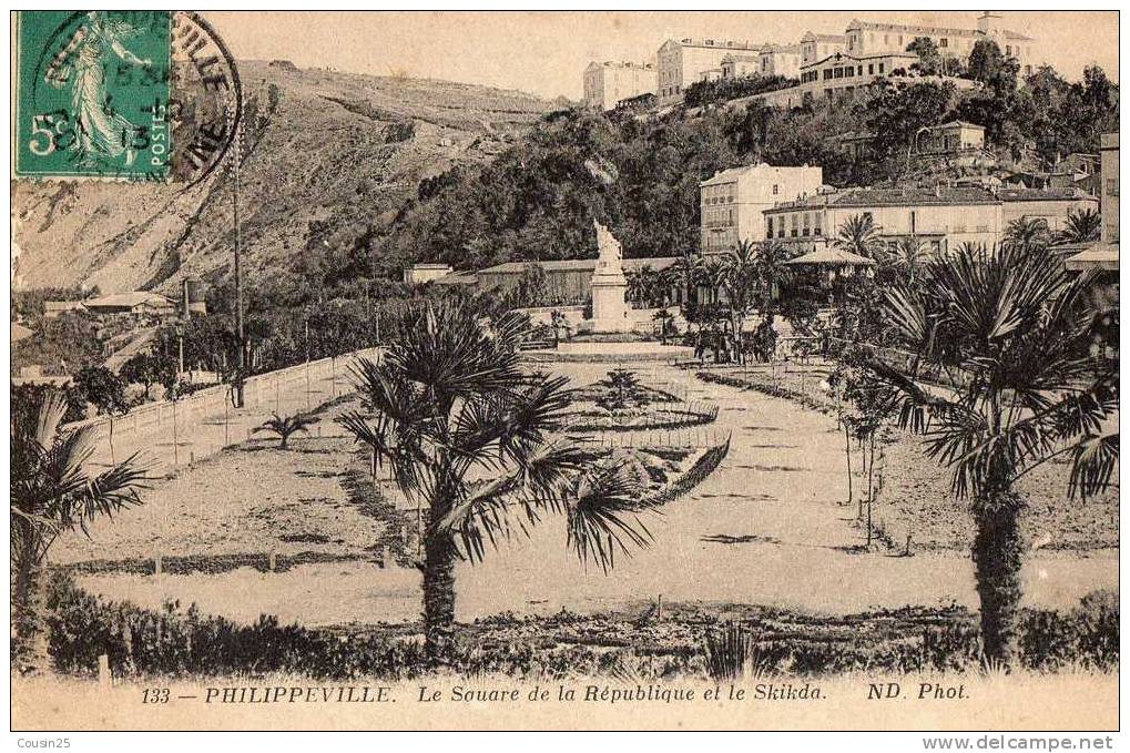 ALGERIE - PHILIPPEVILLE - Le Square de la République et le Skikda