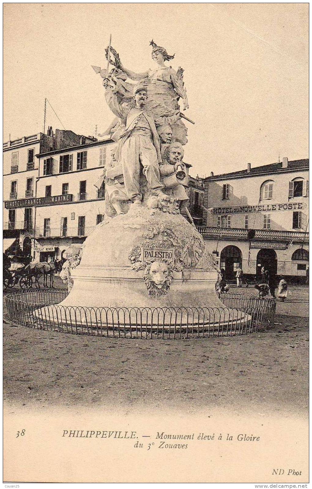ALGERIE - PHILIPPEVILLE - Monument élevé à la Gloire du 3° Zouaves