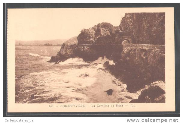 CPA Philippeville, La Corniche de Stora