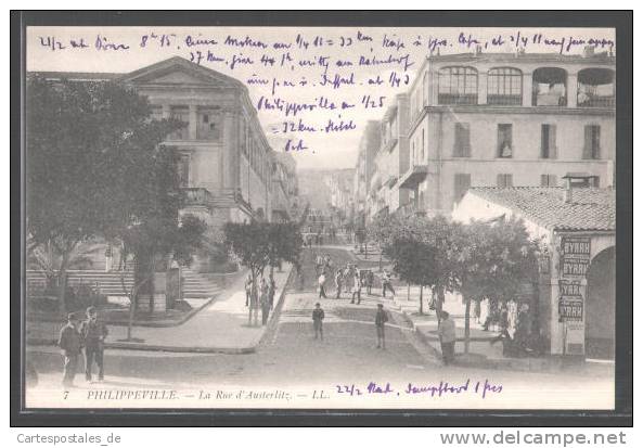 CPA Philippeville, La Rue d'Austerlitz