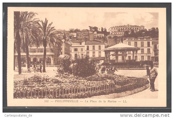 CPA Philippeville, La Place de la Marine