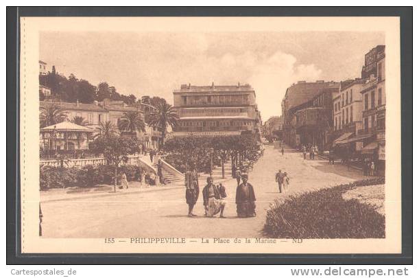 CPA Philippeville, La Place de la Marine