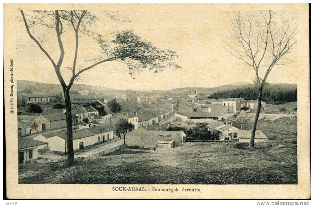 ALGERIE /SOUK AHRAS / FAUBOURG DE ZAROURIA  / ECRITE ‹(•¿• )›