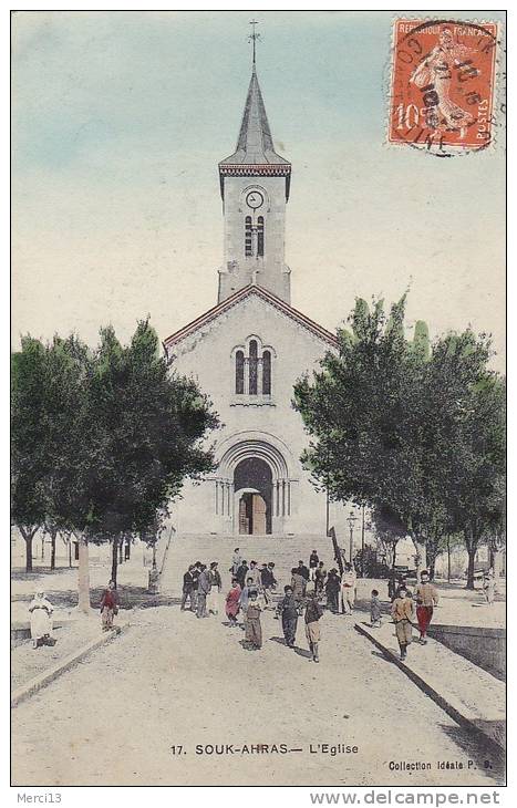 SOUK-AHRAS (Algérie) – L´Eglise. Très animée. Collection Idéale P.S., n° 17