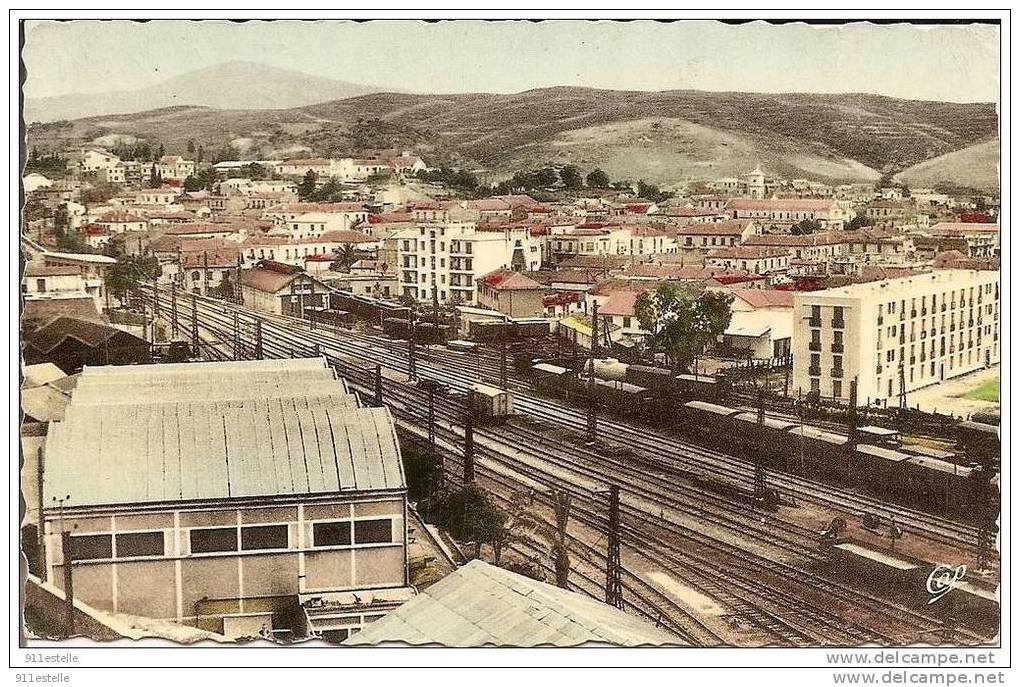 algérie - SOUK  AHRAS    -  vue génerale  ( la gare ,chemin de fer )