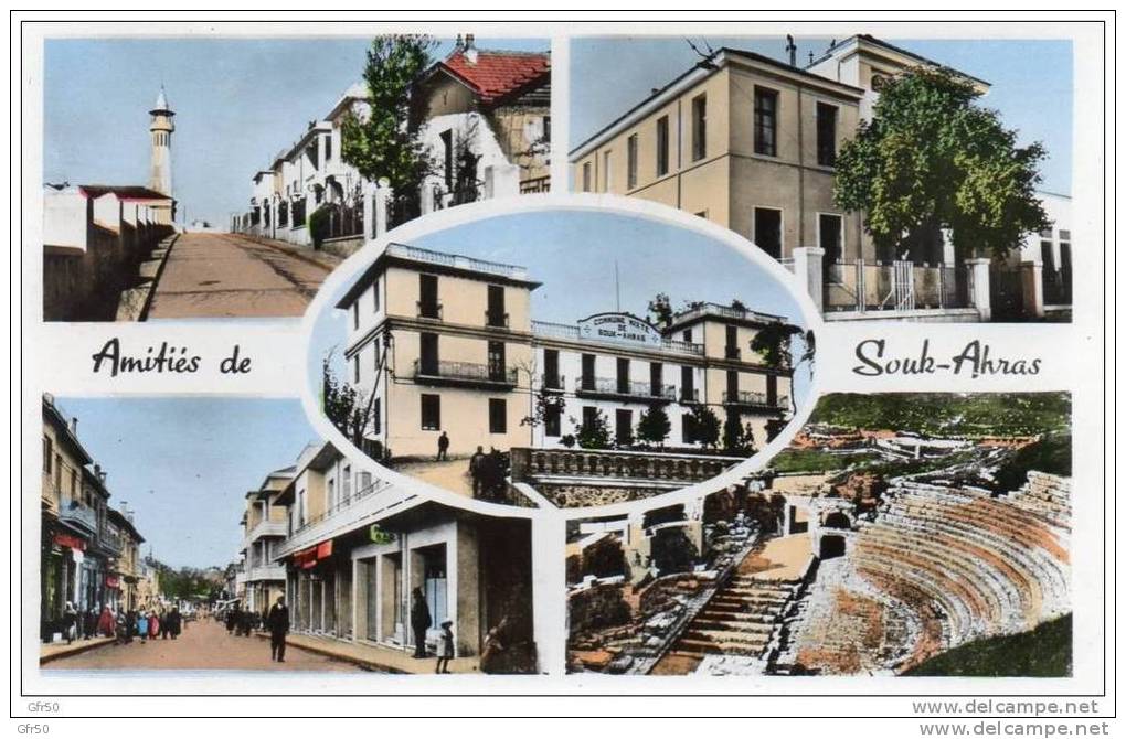 CPSM  - Amitiés de SOUK - AHRAS  - Carte multi - vues.