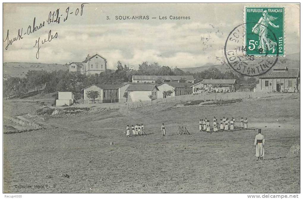 ALGERIE   SOUK AHRAS   les casernes  2 scans