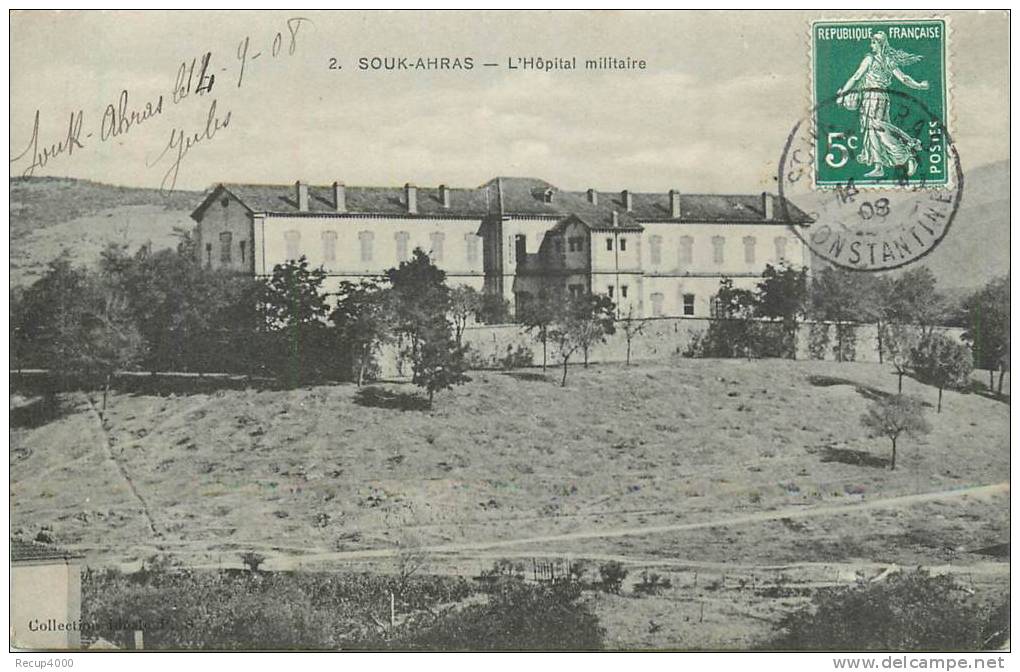 ALGERIE   SOUK AHRAS   l´ hôpital militaire  2 scans