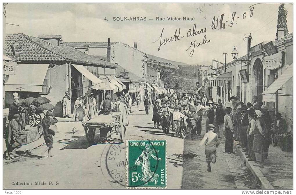 ALGERIE   SOUK AHRAS  avenue victor hugo     2 scans