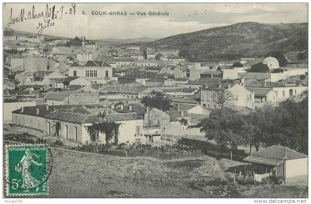 ALGERIE   SOUK AHRAS  vue générale       2 scans