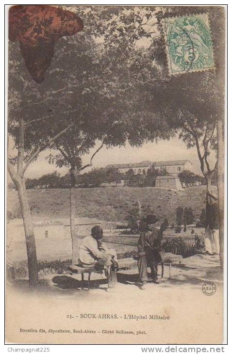 CPA ALGERIE SOUK AHRAS Hôpital Militaire 1905