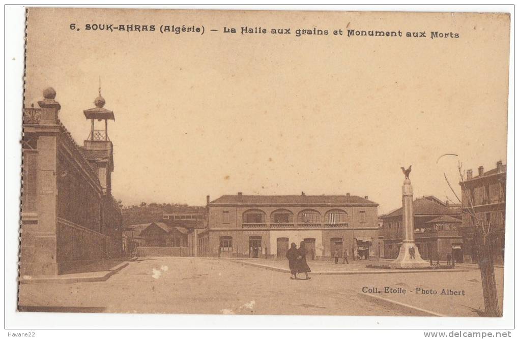 X1315 SOUK AHRAS LA HALLE AUX GRAINS ET MONUMENT AUX MORTS 2 SCANS