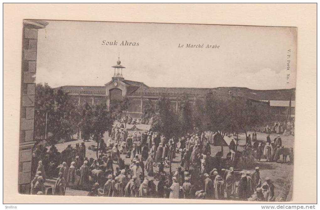 D51328 Postcard Souk Ahras Le Marche Arabe, Bazar Parisien, Durante & Govard,  Unused