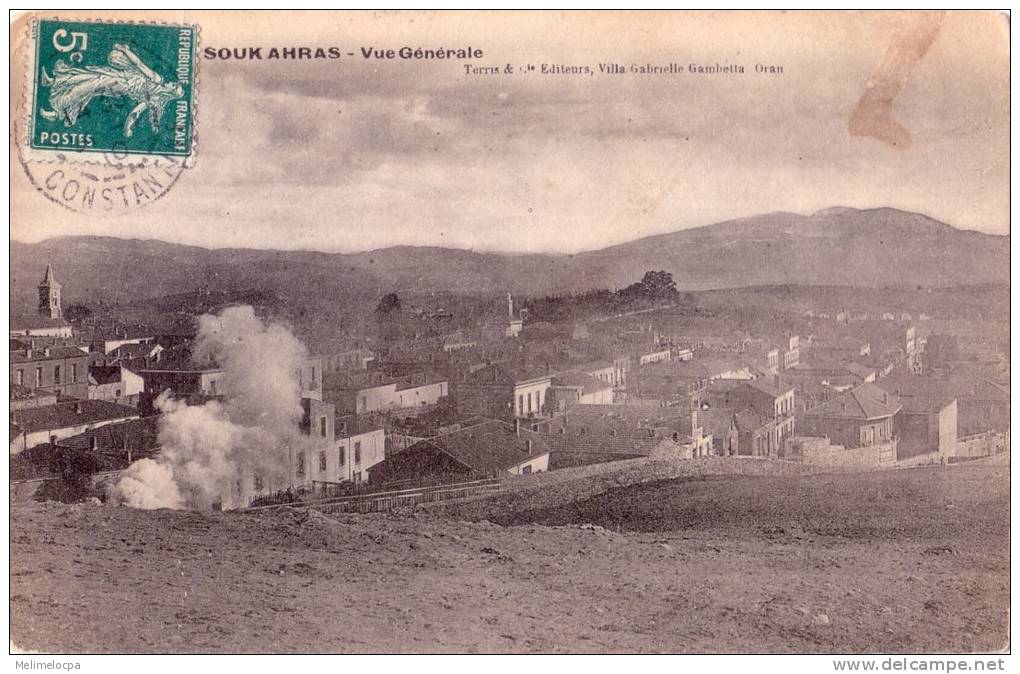 CPA carte postale ancienne AFRIQUE ALGERIE SOUK-AHRAS vue générale 1910