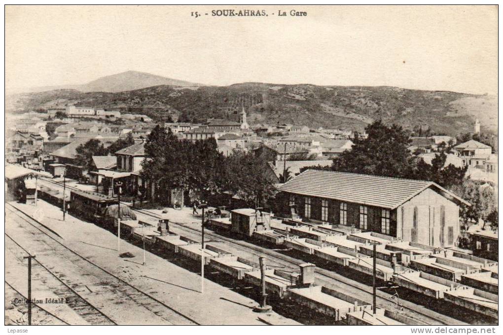 CPA ALGERIE SOUK AHRAS  LA GARE  THEME TRAIN CHEMIN DE FER