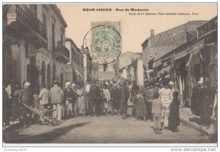 CPA ALGERIE SOUK AHRAS Rue de Madaure Animation
