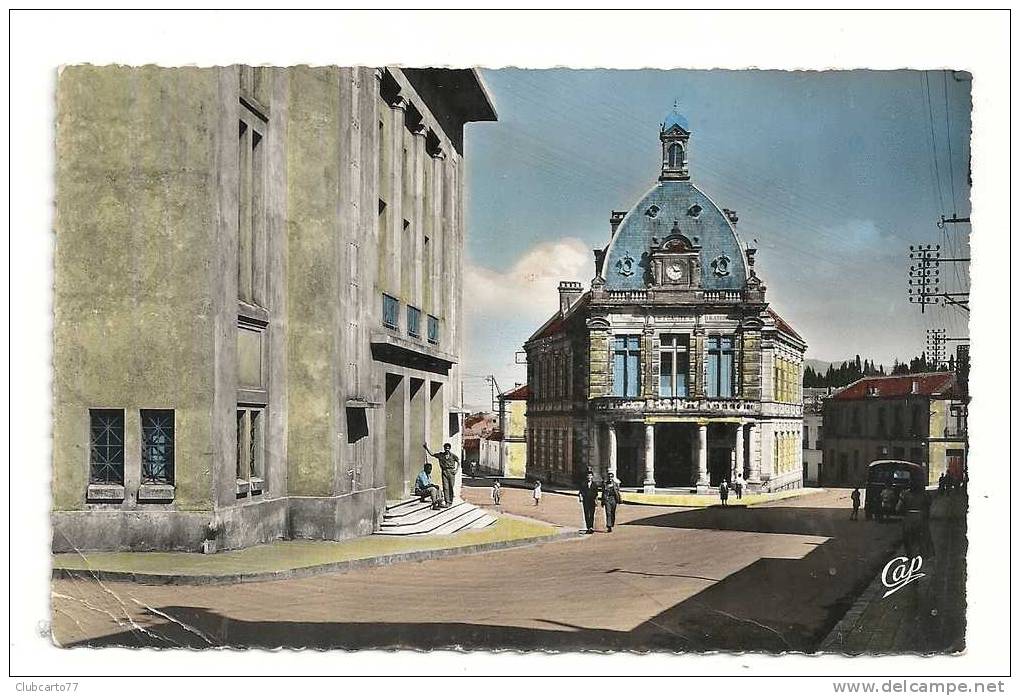 Souk Akras (Algérie)  Rue de la mairie env 1957 (animée)