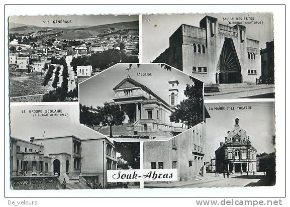 Algerie. Souk Ahras. Le Groupe Scolaire, Vue générale, l'Eglise, la mairie et le theatre