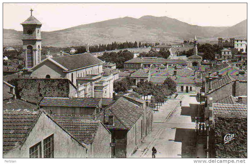 AFRIQUE. ALGERIE. SOUK AHRAS. Vue sur L'Eglise et La Mosquée. Carte Dentelée.