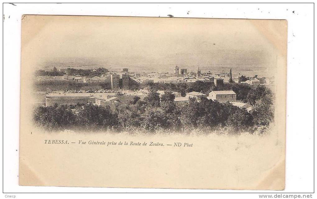 CPA ALGERIE - TEBESSA - Vue Générale prise de la Route de ZOUÏRA - Très Jolie vue d'ensemble aérienne de la Ville