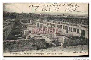 CPA Tebessa Ruines de la Basilique Ecuries romaines