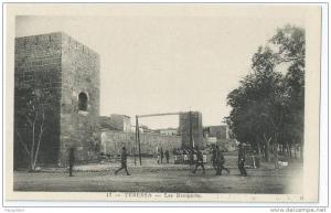 cpa bon etat   tebessa , les remparts , animation