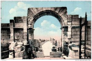 ALGERIE TEBESSA LES RUINES DE LA BASILIQUE ROMAINE CPSM CIRCULEE