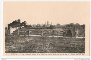 cpa bon etat   tebessa ,   2 cartes   1) basilique à la gloire de ste-crispine , 2)  la sirène