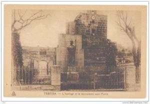 CPA ALGERIE - TEBESSA - L'Horloge et le Monument aux Morts - Peu courante