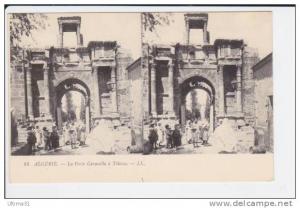 CPA STEREOSCOPIQUE TEBESSA ALGERIE porte Caracalla LL 14 animation