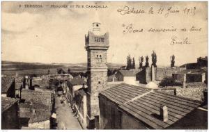 CARTE POSTALE ANCIENNE. ALGERIE. TEBESSA. MOSQUEE ET RUE CARACALLA. 1915.