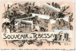 CPA Algérie souvenir de Tébessa multi-vues  belle carte