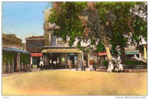 AFRIQUE. ALGERIE. TEBESSA. Vue sur Le Café de L´Etoile, Place de La Casbah, Messe des Officiers. Carte Dentelée.