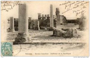 CPA - ALGERIE - TEBESSA - Ruines Romaines - Intérieur de la Basilique - 537