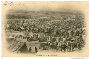 CPA Algérie - Tebessa - Le Marché Arabe (Neurdein)