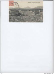 ALGERIE ,carte de TEBESSA avec timbre F.M 10c rose semeuse lignée  ,seul sur lettre