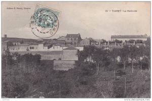 AFRIQUE,FRANCE COLONIES,MAGHREB,TIARET, LA REDOUTE EN 1916,ATLAS TELLIEN,1080m altitude,monts  gezoul,terrain,habitation