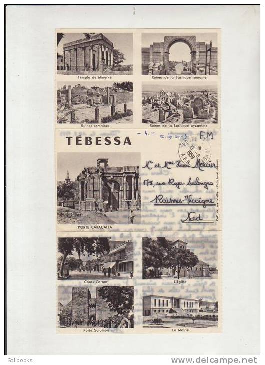 CPSM TEBESSA / CARTE POSTE CACHET ARMEE AFN FM MULTIVUES 1959 RECTO VERSO ALGERIE