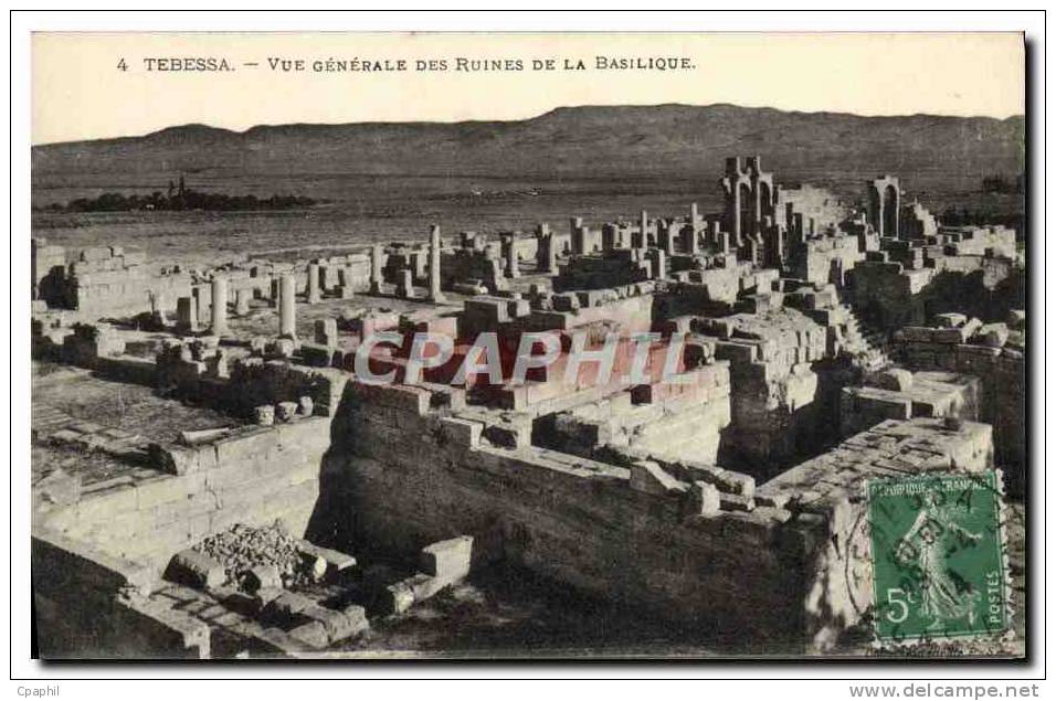 CPA Tebessa Vue Generale Des Ruines De La Basilique