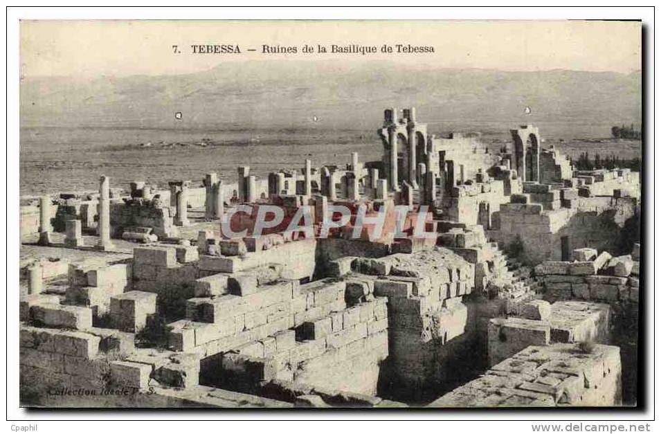 CPA Tebessa Ruines de la Basilique de Tebessa