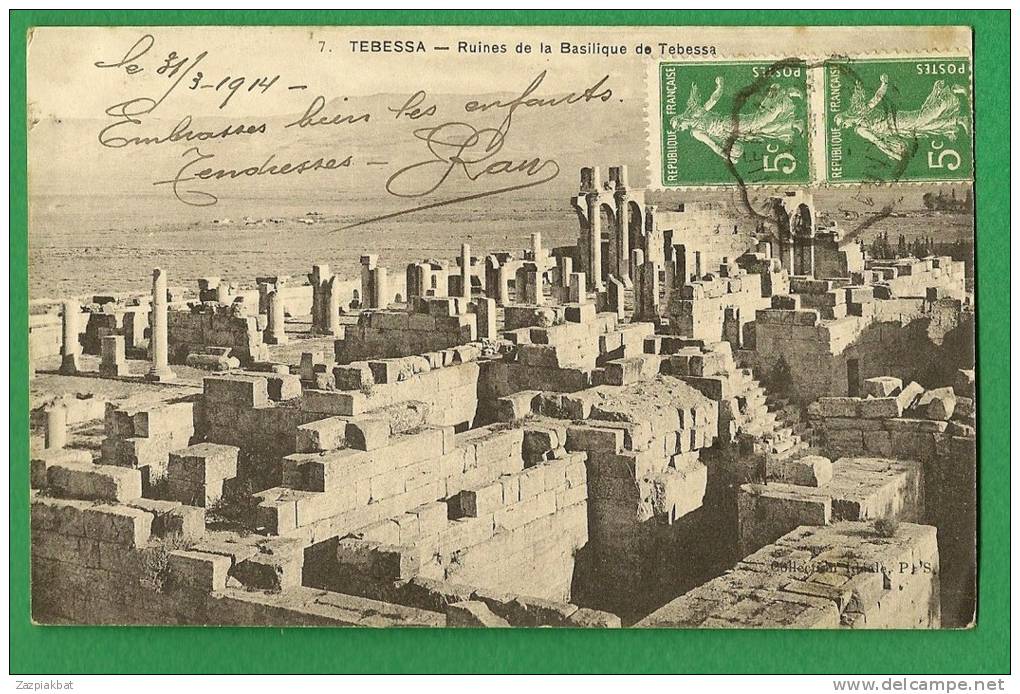 cpa  ALGERIE  TEBESSA  ruines de la basilique de Tebessa        .........RAM4